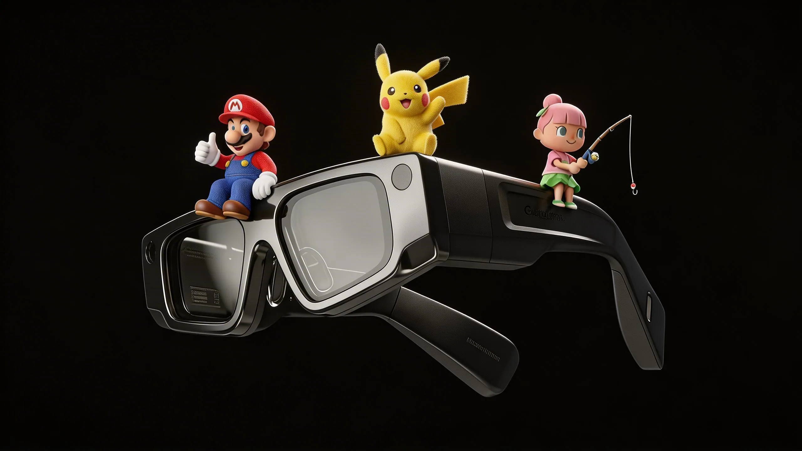 Snap Spectacles with Nintendo characters — Mario, Pikachu, and Isabelle